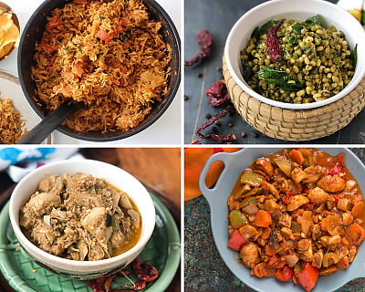 Weekly Meal Plan - Tomato Pulao, Jackfruit Curry, Kadai Mushroom, and More