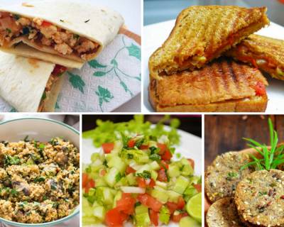 Weekly Lunch Box Recipes & Ideas from Paneer Bhurji wrap, Onion tomato Sandwich & More