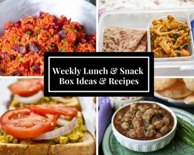 Weekly Lunch Box Recipes & Ideas from Thepla, Sukhi Aloo Sabzi, Beetroot Rice, Chola Puri, Waffles and more