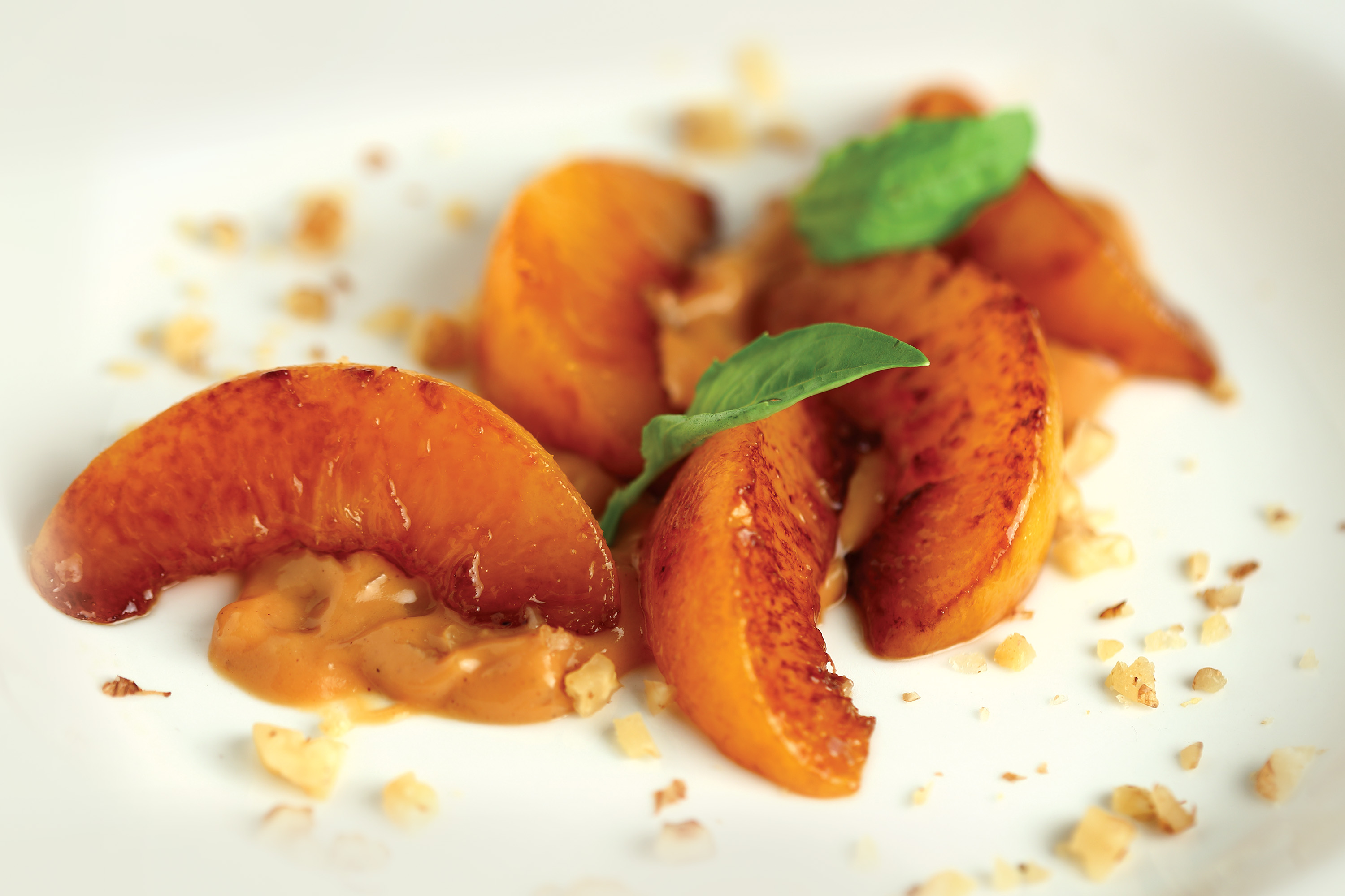 Roast Peaches With Coconut Walnut Sauce Recipe By Archana S Kitchen