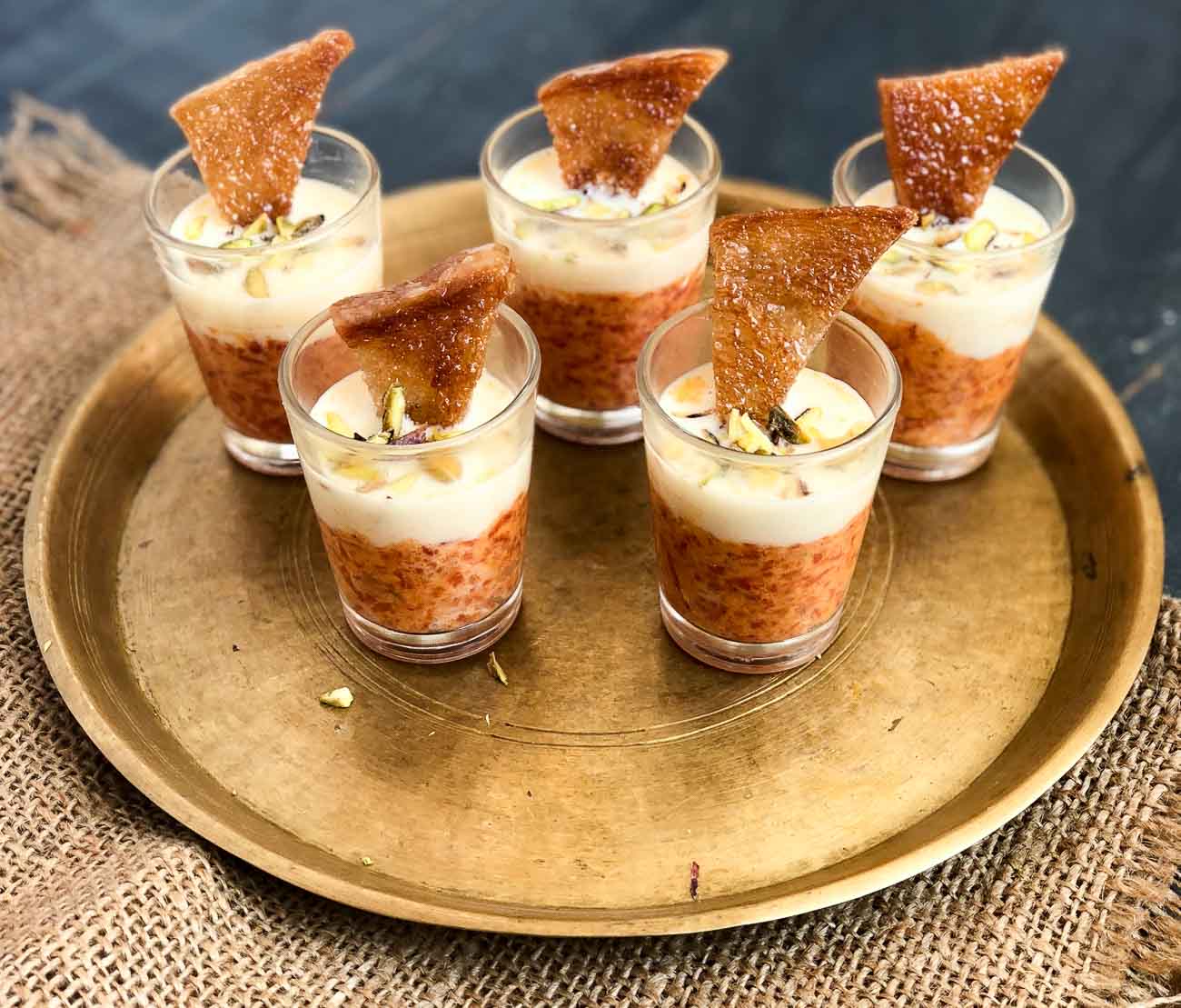 Shahi Tukda Gajar Halwa Shots With Rabri Recipe