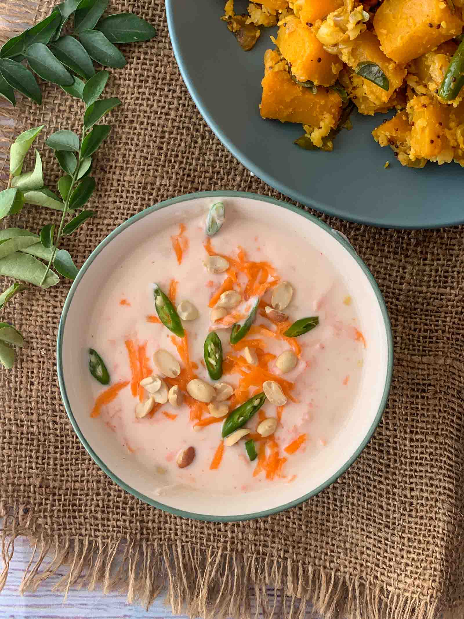 Crunchy Carrot Peanut Raita Recipe - Gajar Moongphali Raita