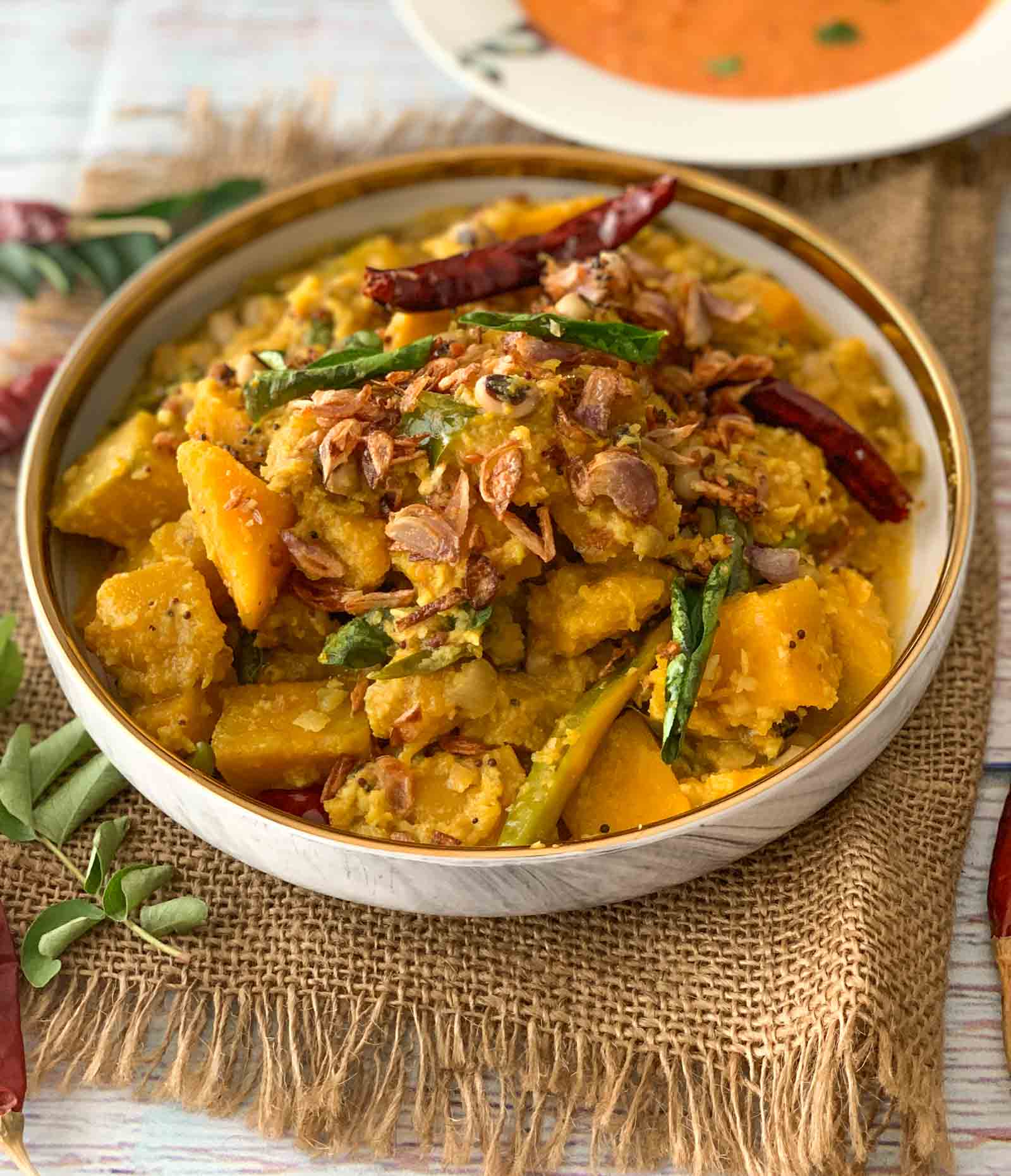 Kerala Pumpkin Black Eyed Beans Erissery Recipe