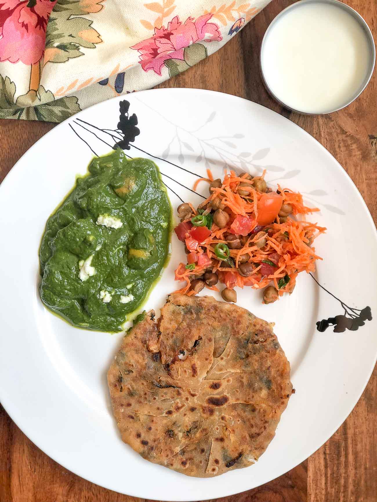 Here's Simple North Indian Dinner - Palak Mushroom, Pyaaz Ka Paratha ...