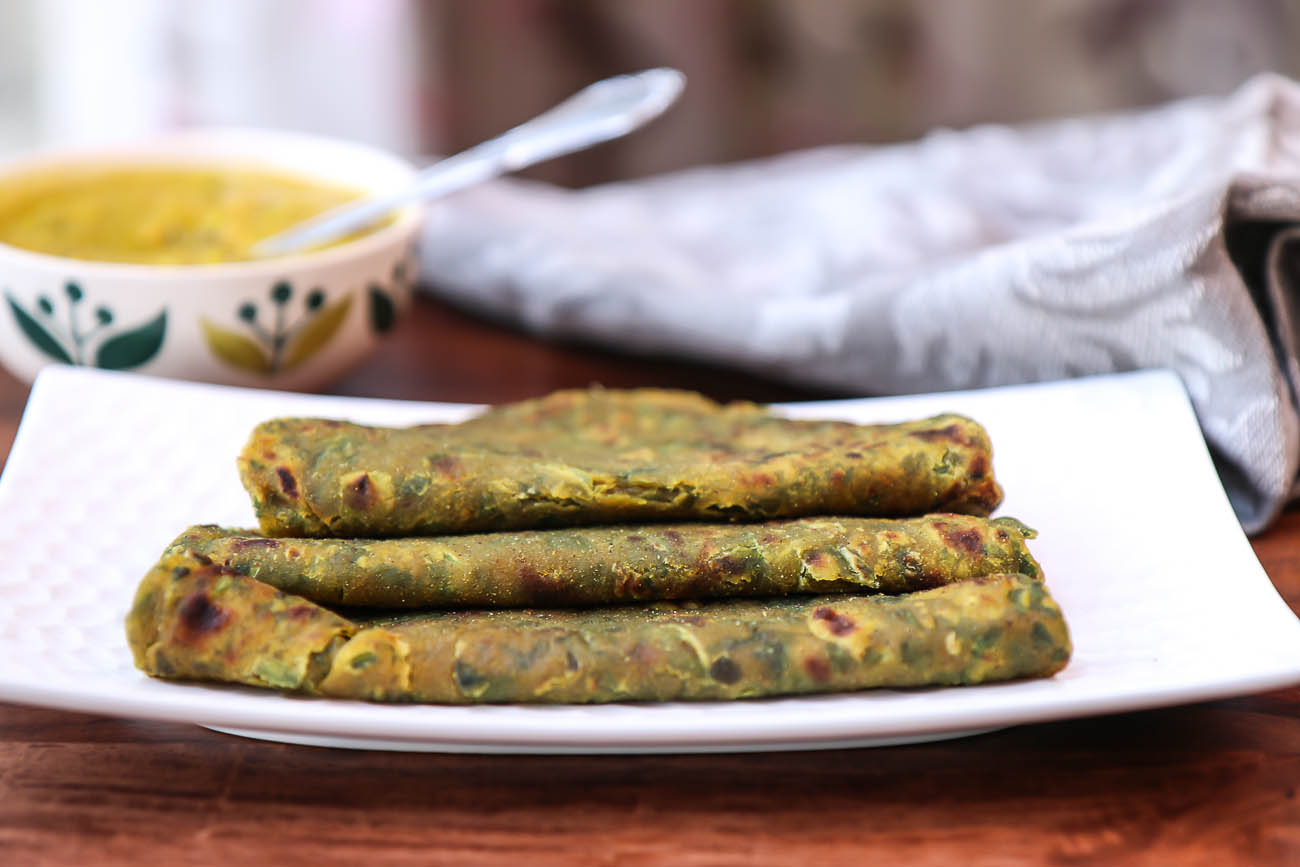 Palak Paratha Recipe Spinach Flat Bread 1