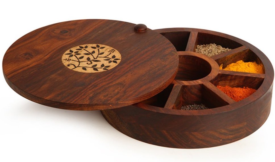 wooden spice box