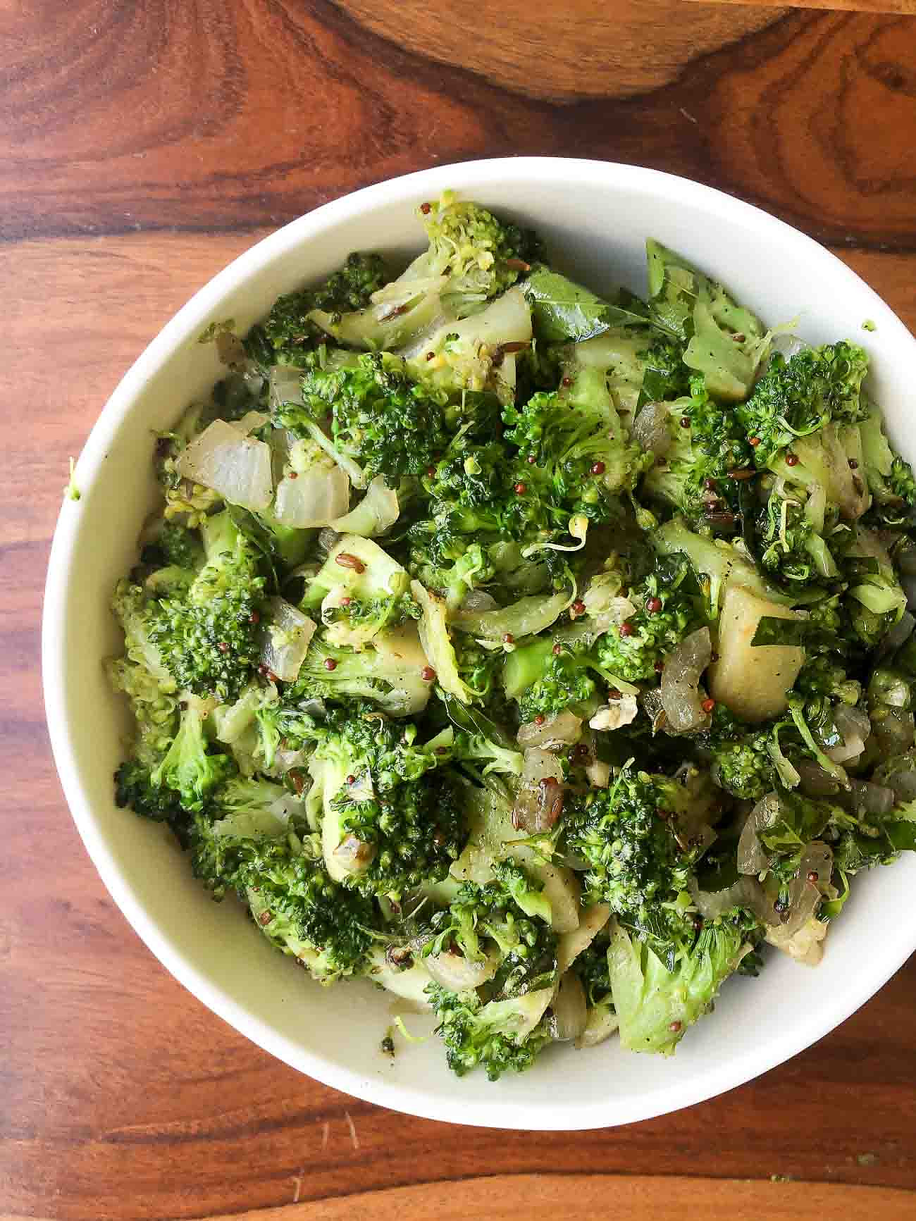 Tamil Nadu Style Broccoli Poriyal Recipe - Broccoli Stir Fry Recipe