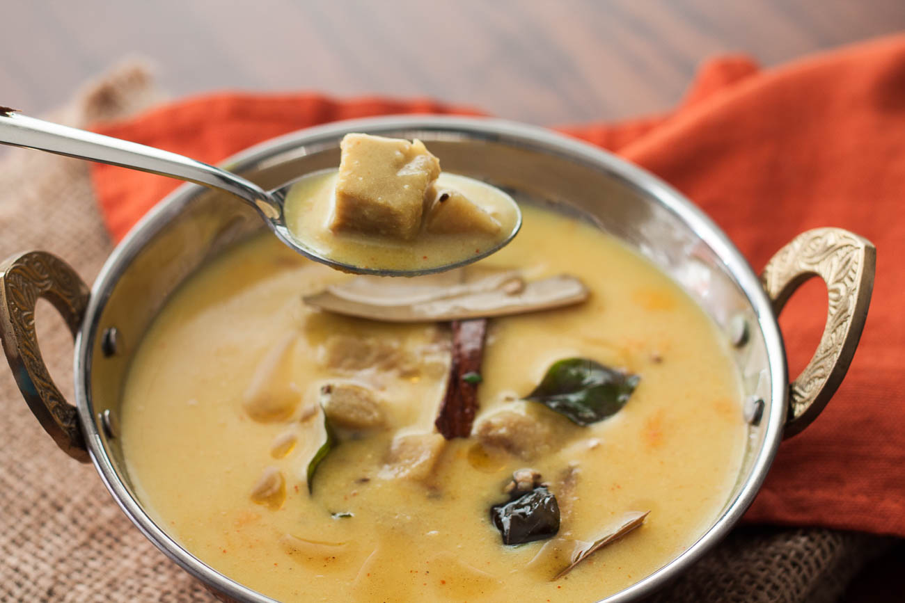 Dahi Suran Ki Kadhi Recipe - Yam Cooked In Yogurt Curry