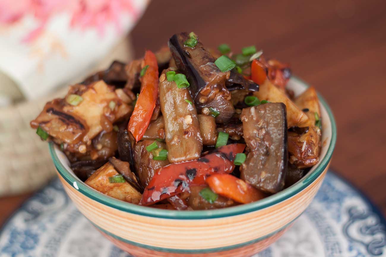 Shandong Spicy Eggplant With Peppers And Potato Recipe (Di San Xian Recipe)  by Archana's Kitchen