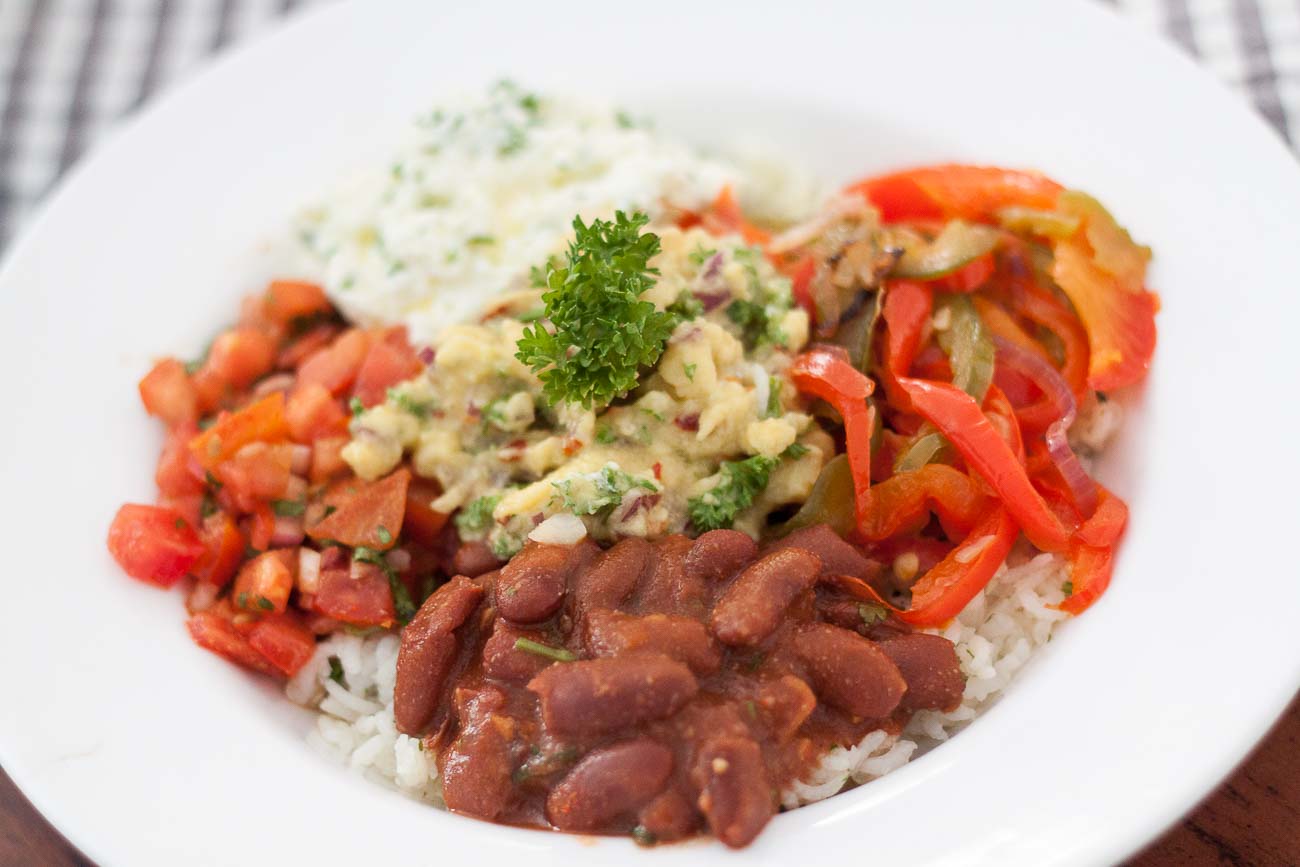 Red Bean Mexican Burrito Bowl Recipe - Roz Ka Khana With Figaro Olive Oil
