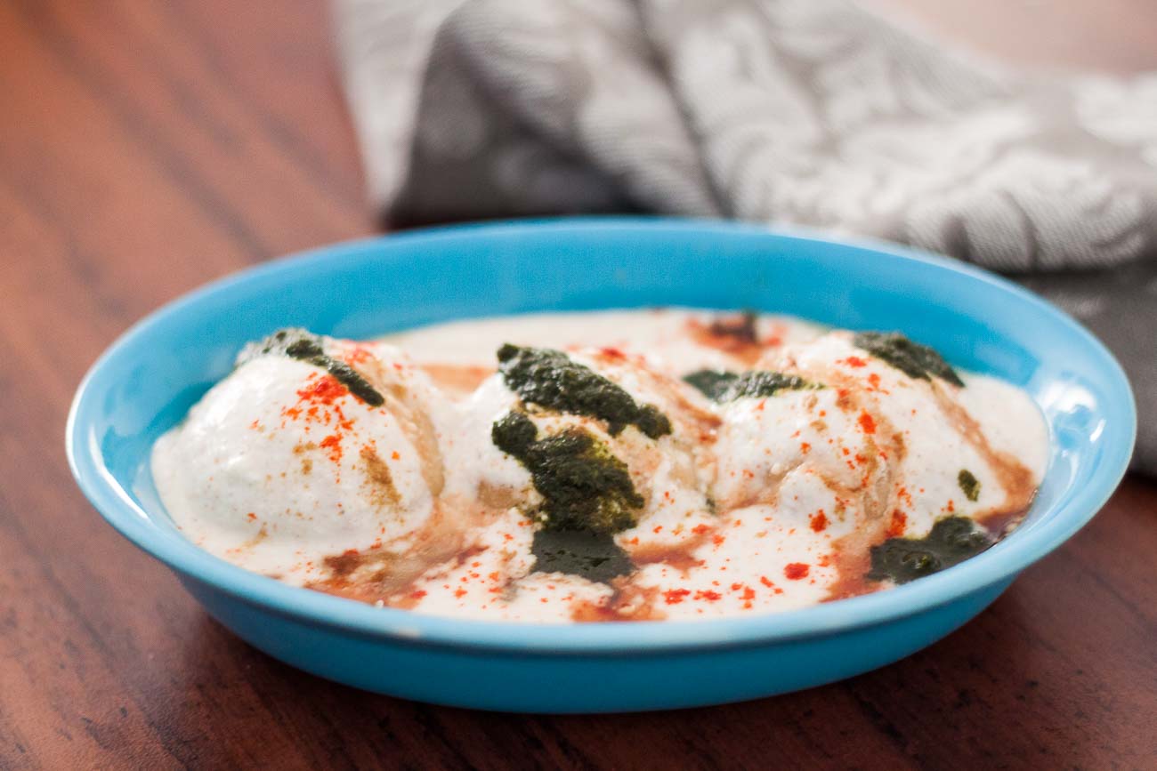 Dahi Vada Recipe - Lentil Dumplings in a Sweet and Spicy Yogurt