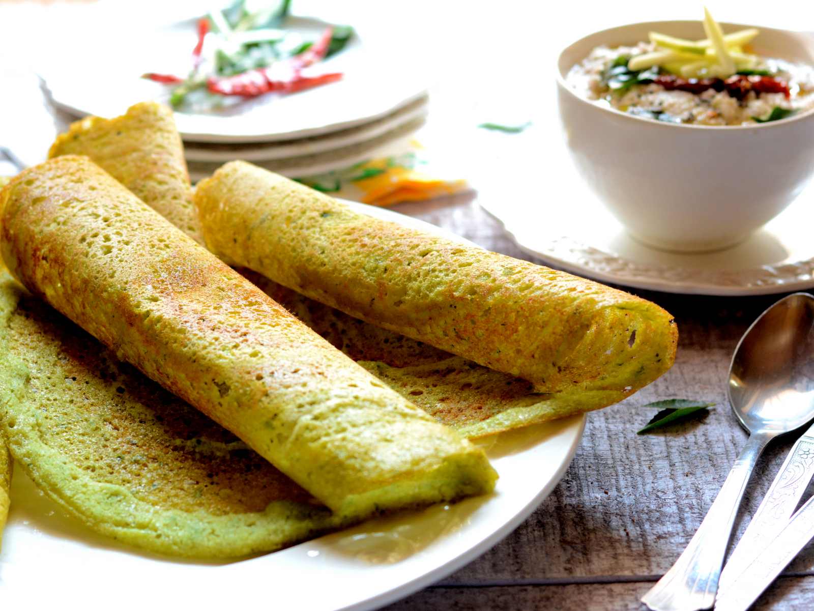 Spinach Coriander Dosa