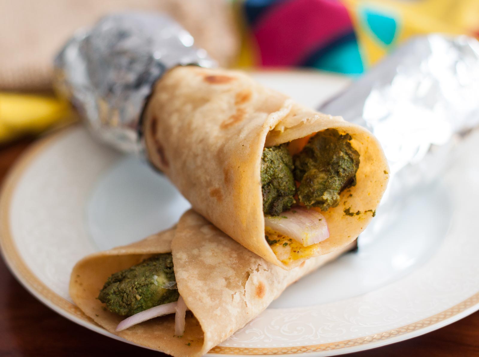 Hariyali Chicken Tikka Wrap Recipe 