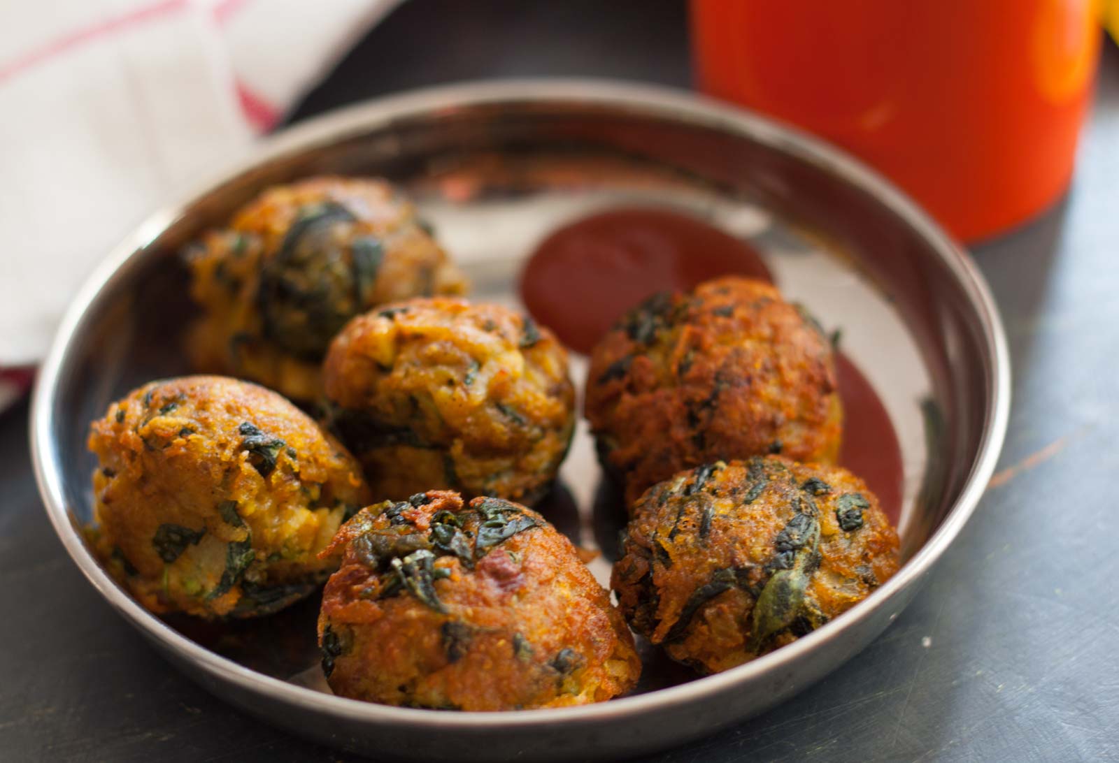 Karnataka Style Alugadde and Mentye Pakoda Recipe Potato and fenugreek leaves fritters 2