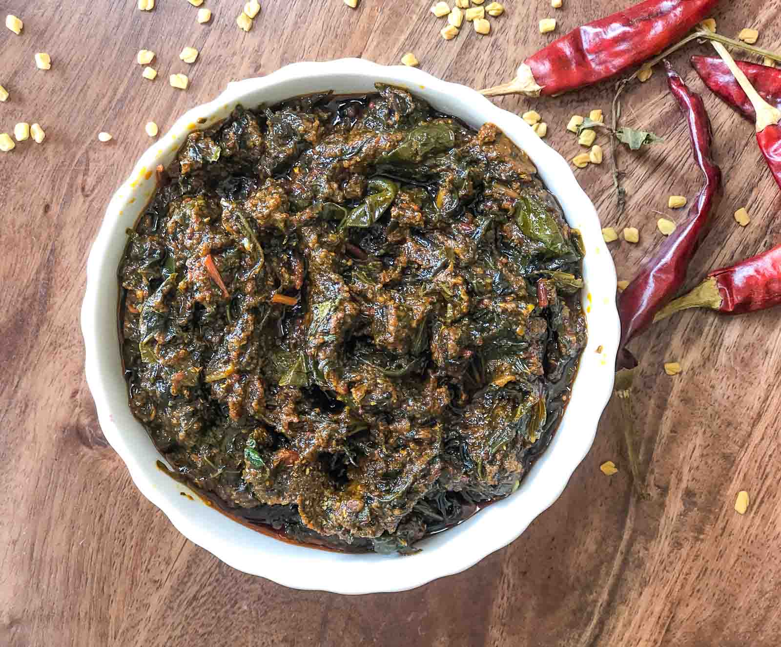 Andhra Gongura Pachadi Recipe - Andhra Style Sorrel Leaves Chutney