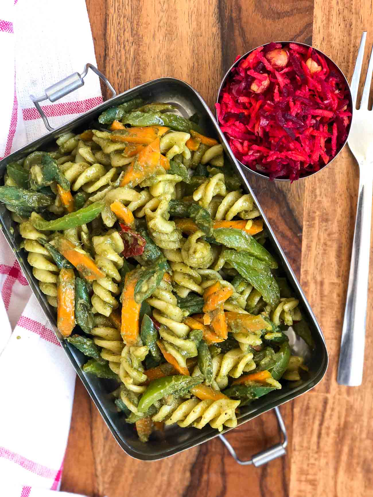 Lunch Box Recipes: Lemongrass Pesto Pasta & Beetroot Salad by Archana's