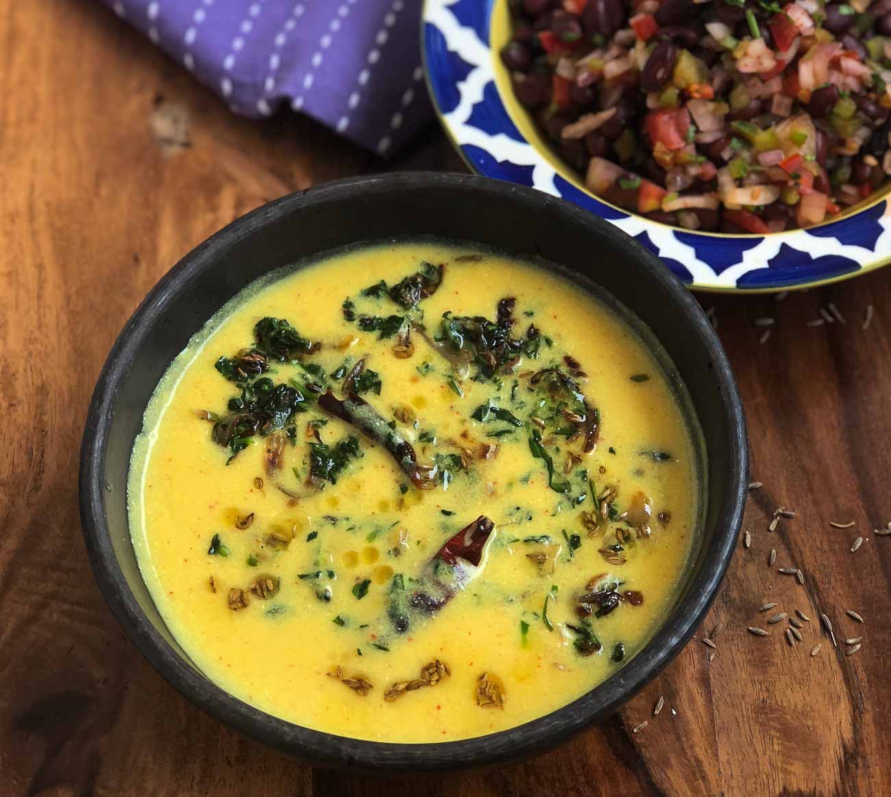 Punjabi Methi Kadhi Recipe - Fenugreek Leaf Yogurt Curry