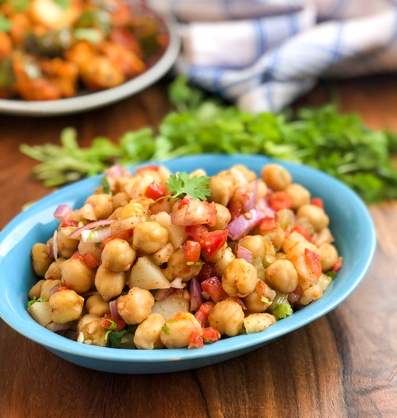 Spicy Chickpeas Aloo Salad Chaat Recipe