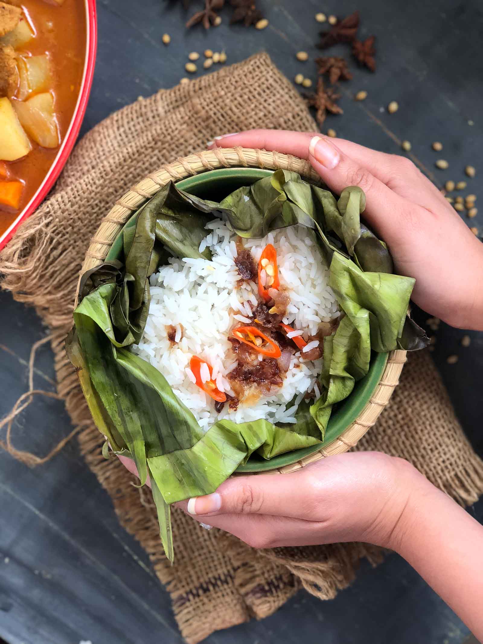 Vietnamese Rice Pocket Recipe With Caramelised Onions & Chillies