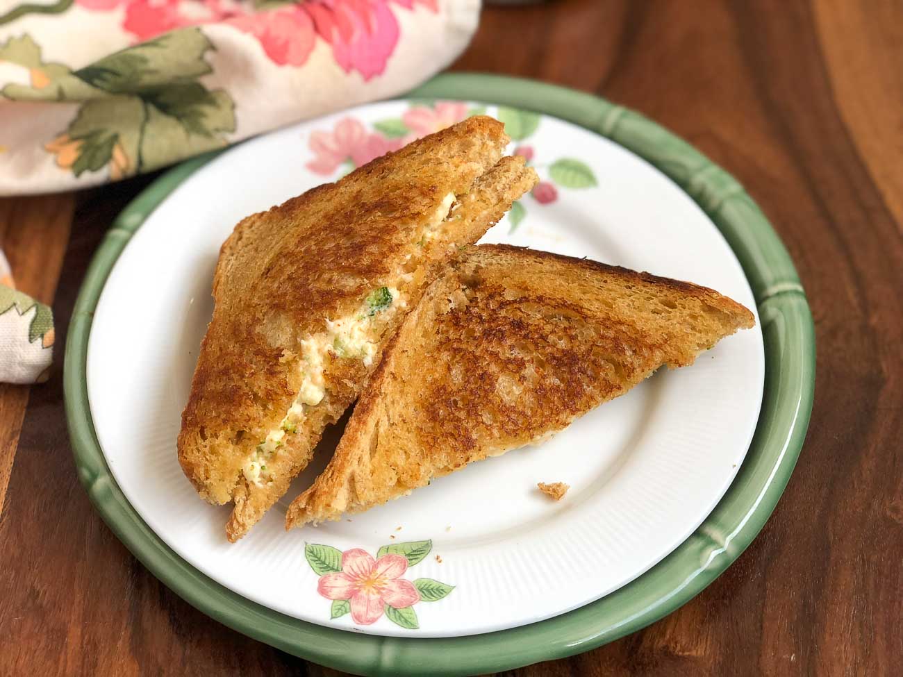 Broccoli Paneer Mayo Sandwich Recipe