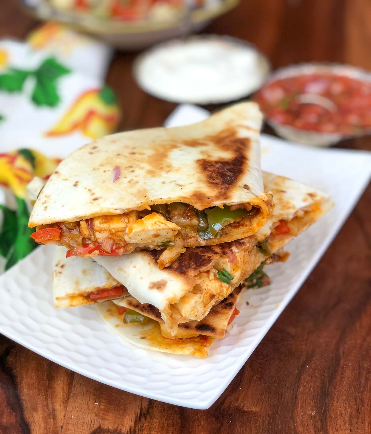 Chilli Paneer Quesadilla Recipe