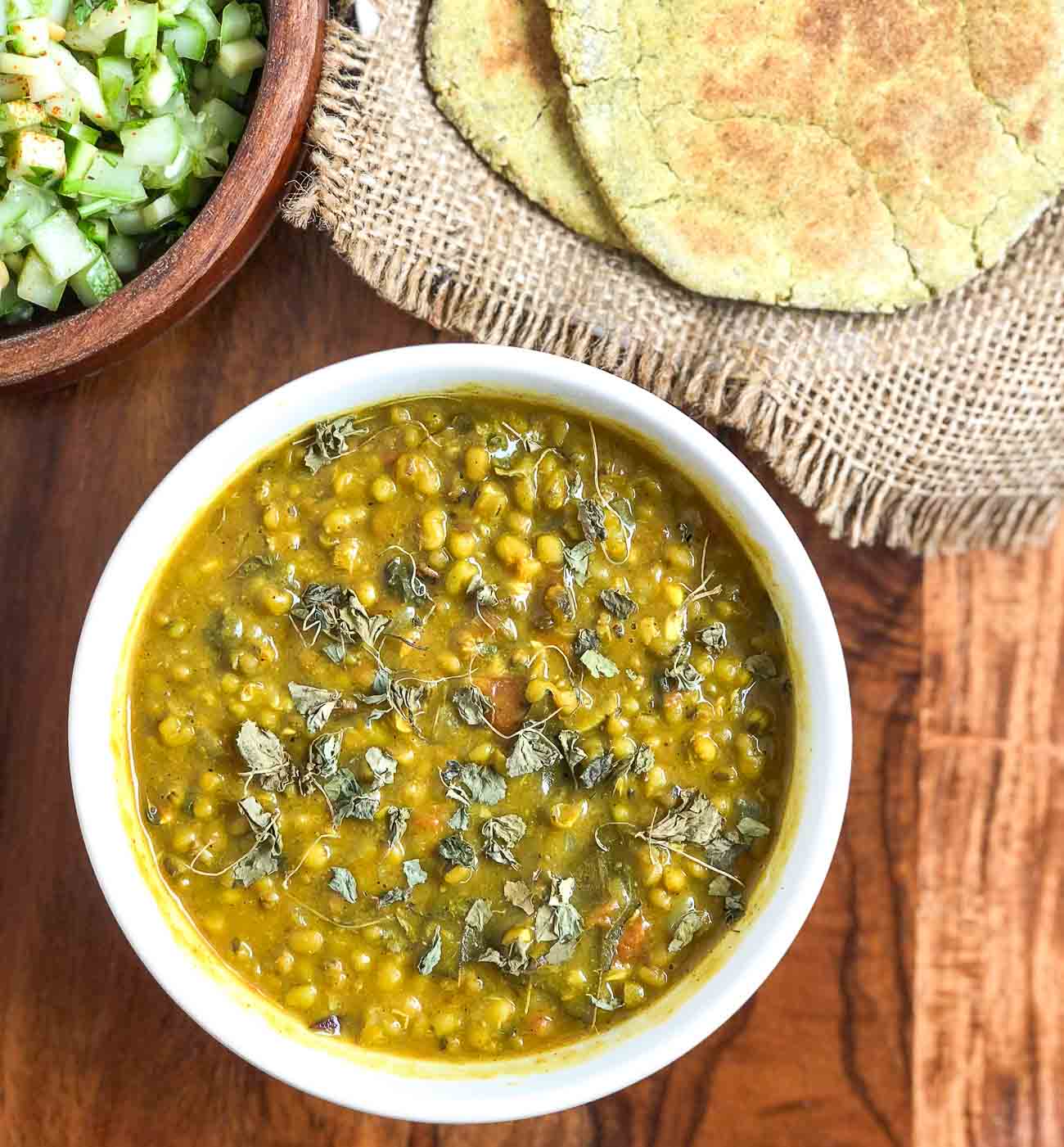 Dhaba Style Green Moong Dal Makhani Recipe