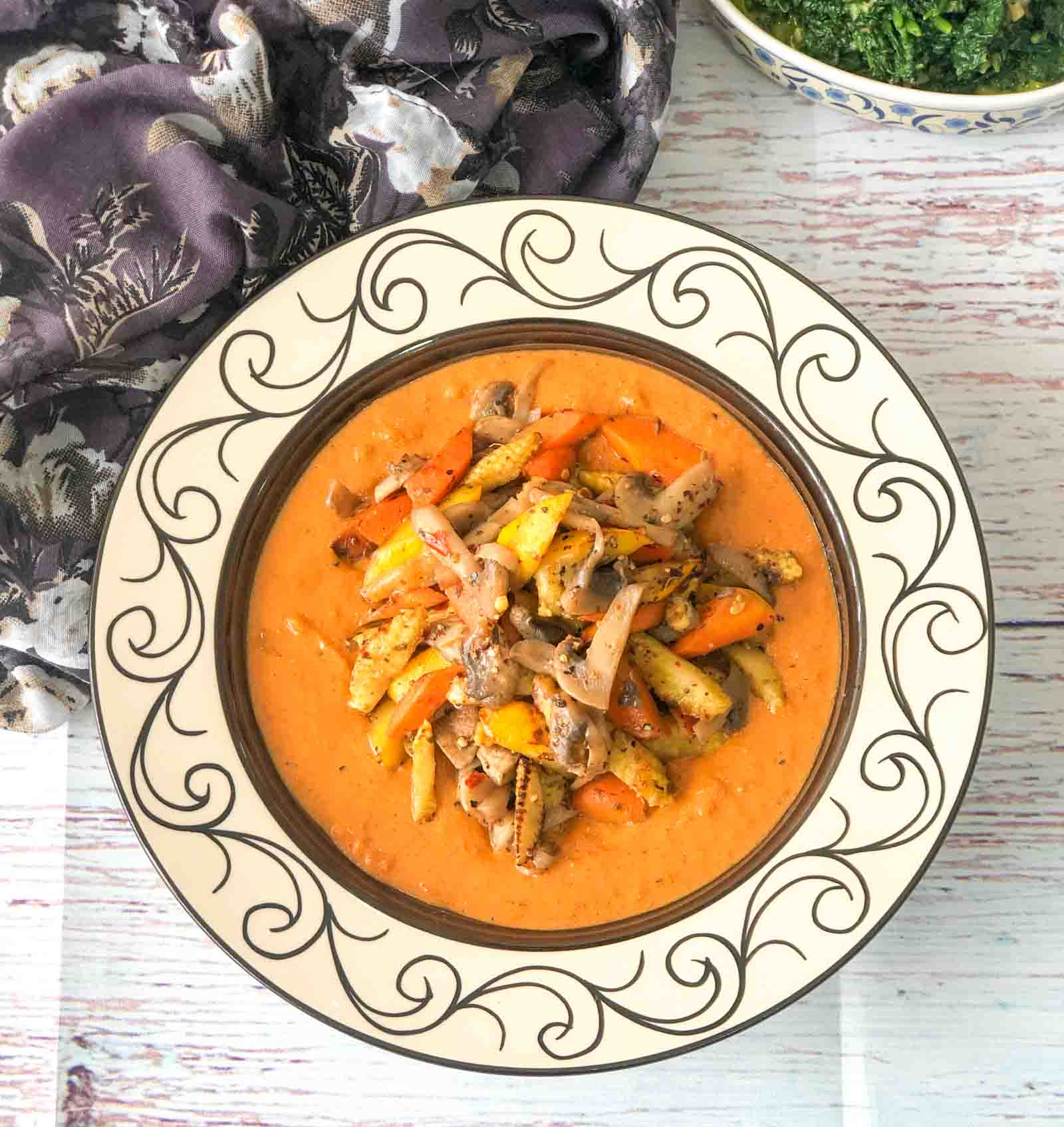 Herbed Vegetables In Roasted Bell Pepper Sauce Recipe 