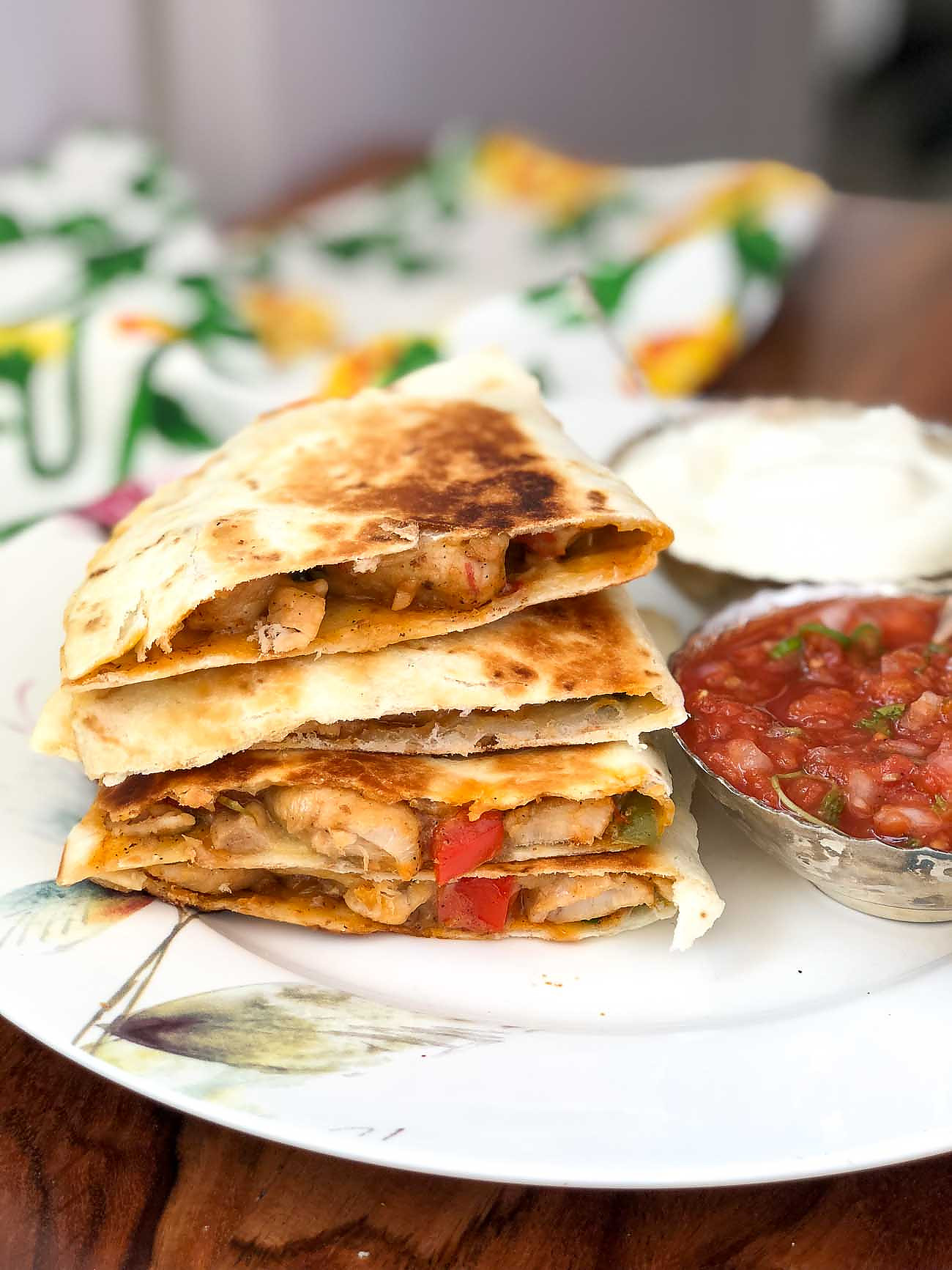 Chilli Chicken Cheese Quesadilla Recipe 