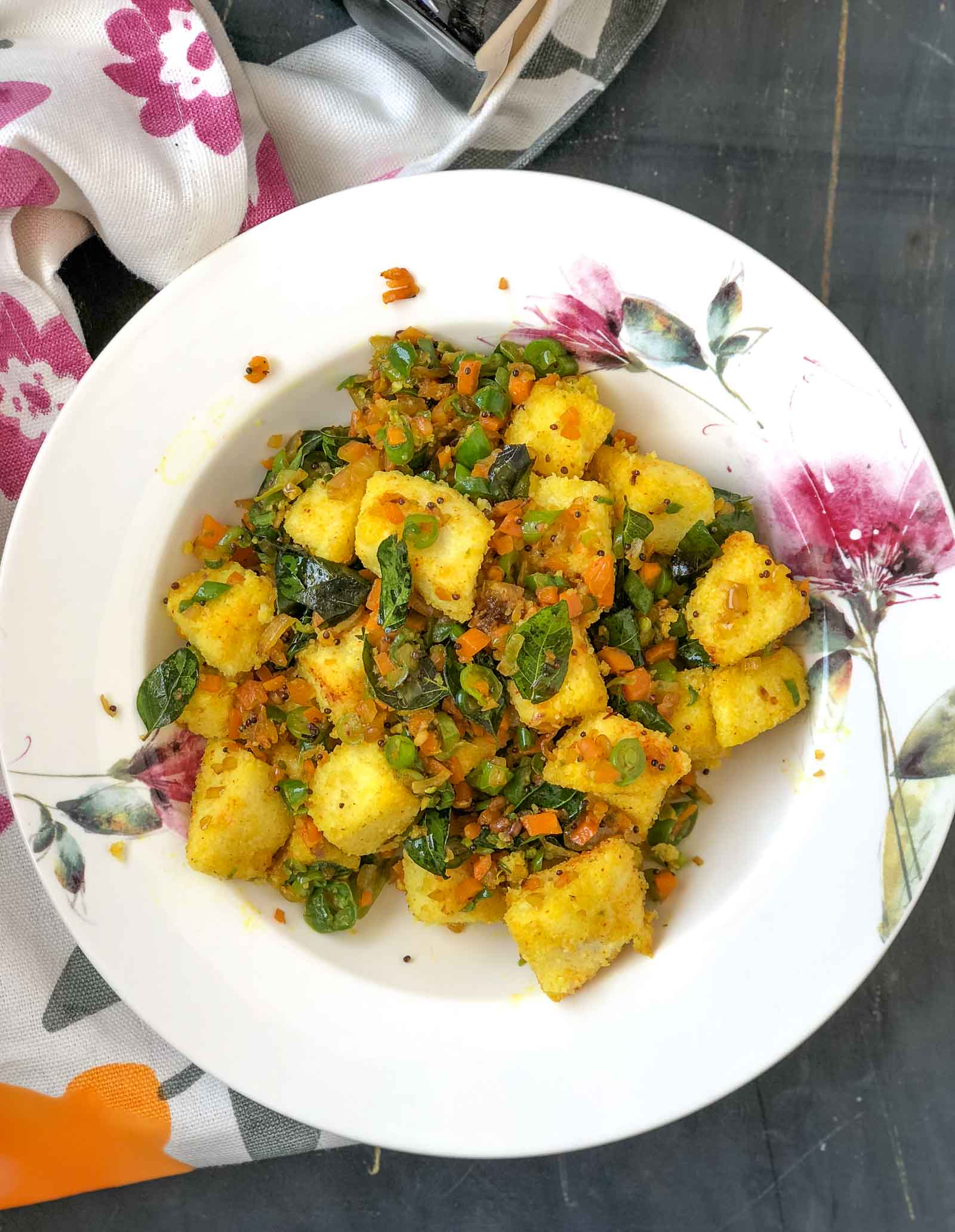 Mixed Vegetable Idli Upma Recipe Mixed Vegetable Idli Upma Recipe