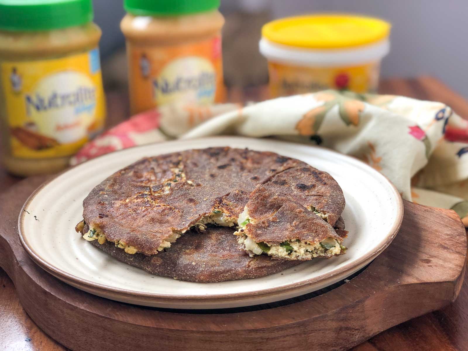 Paneer Stuffed Ragi Paratha Recipe - High Protein Breakfast