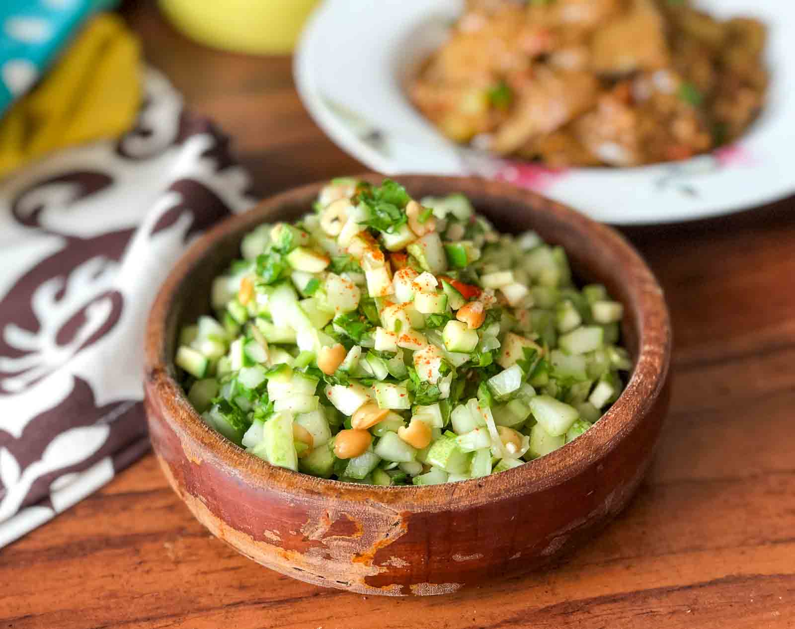 Raw Mango Cucumber Salad Recipe with Roasted Peanuts