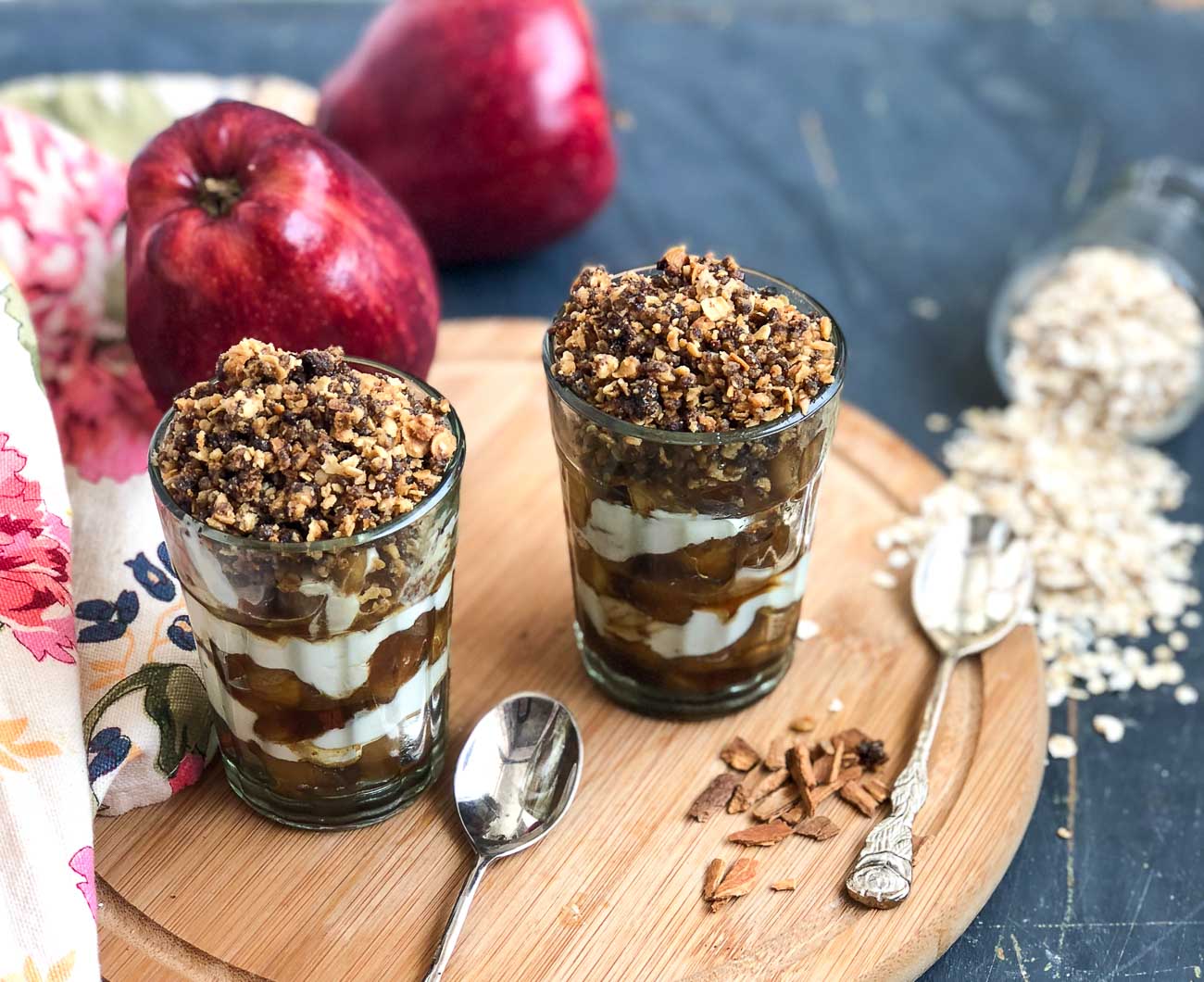 Spiced Apple Crumble Recipe with Greek Yogurt