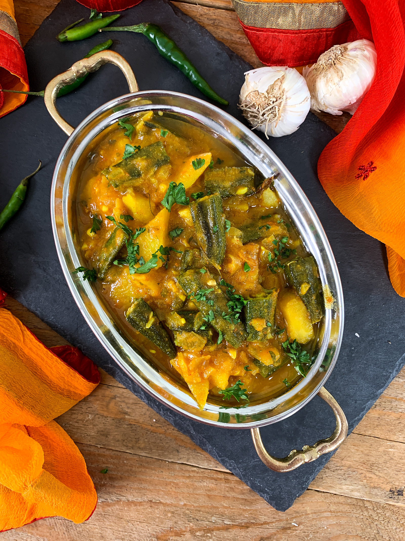 Aloo Bhindi Masala Gravy Recipe