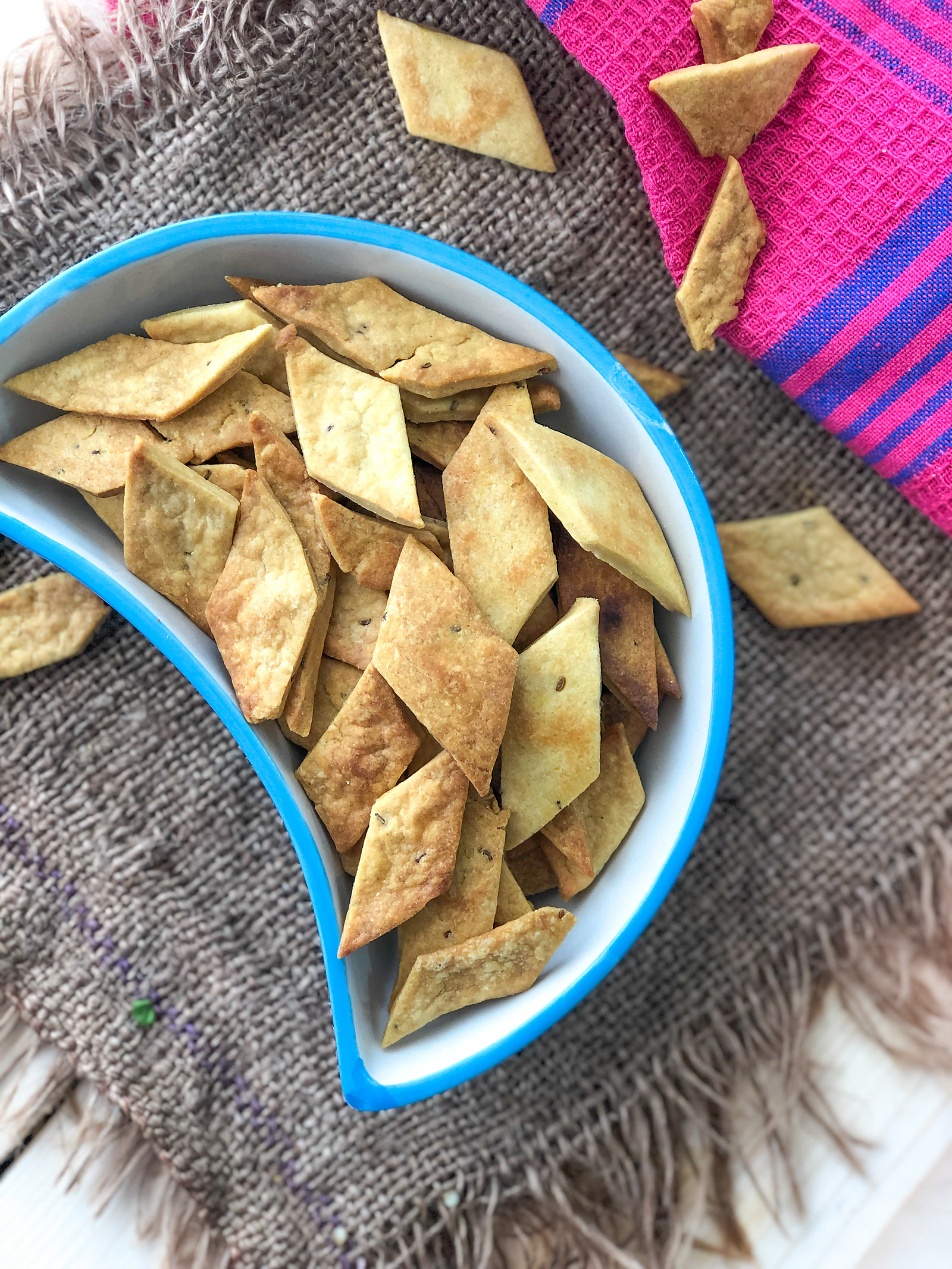 Baked Masala Namak Para Recipe - Carom Seeds Spiced Biscuits