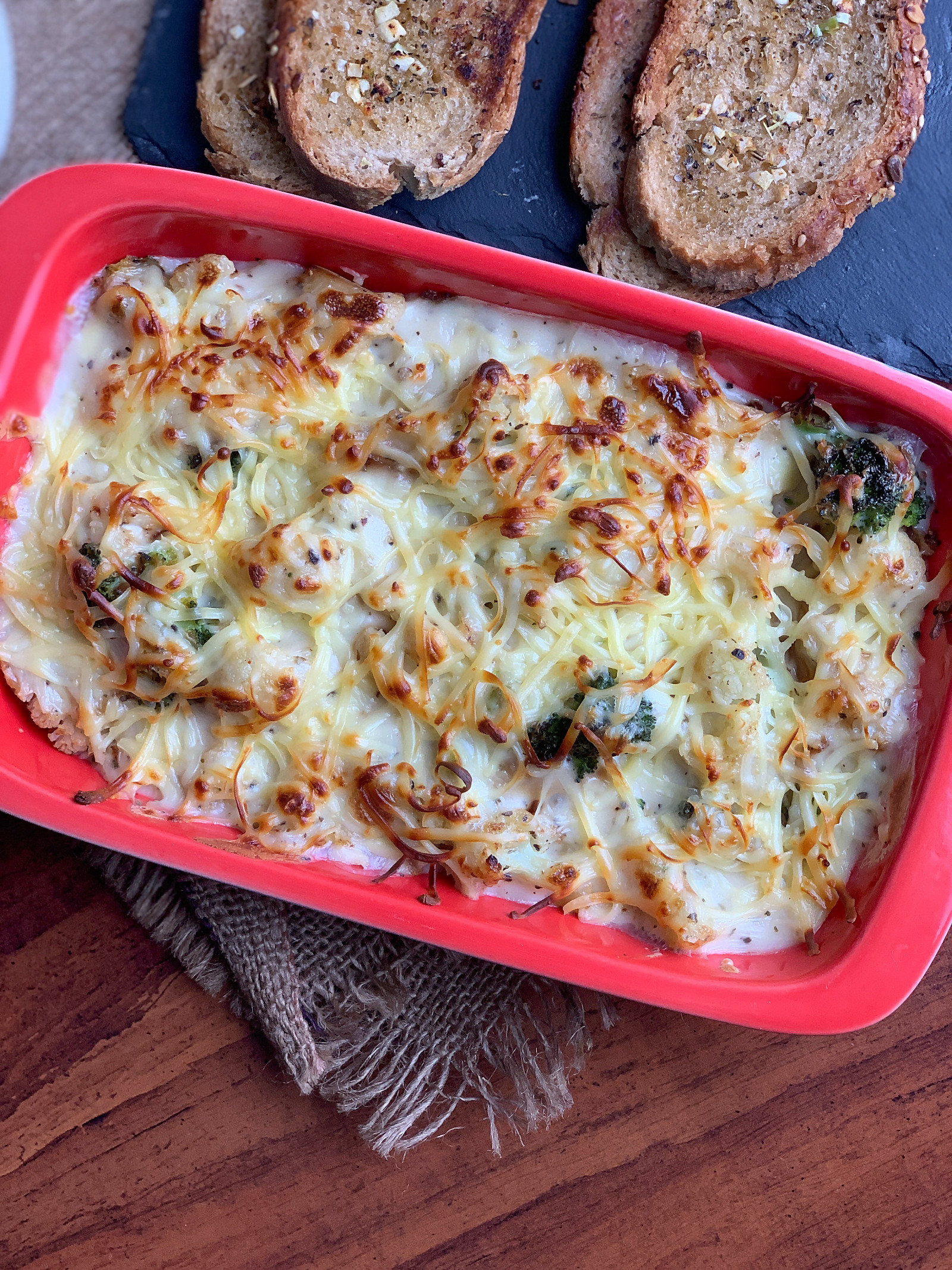 Roasted Cauliflower Broccoli Au Gratin Recipe