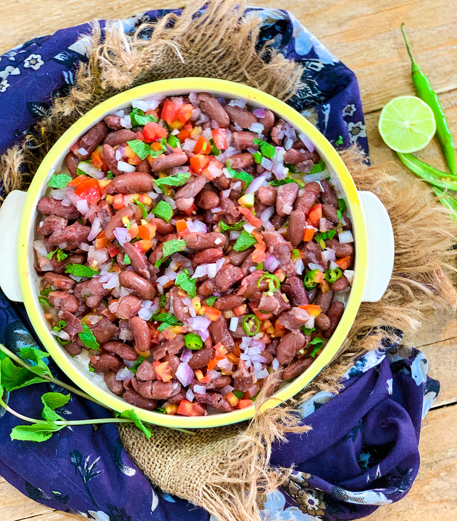 Chatpata Rajma Salad Recipe - Kidney Beans Salad Recipe