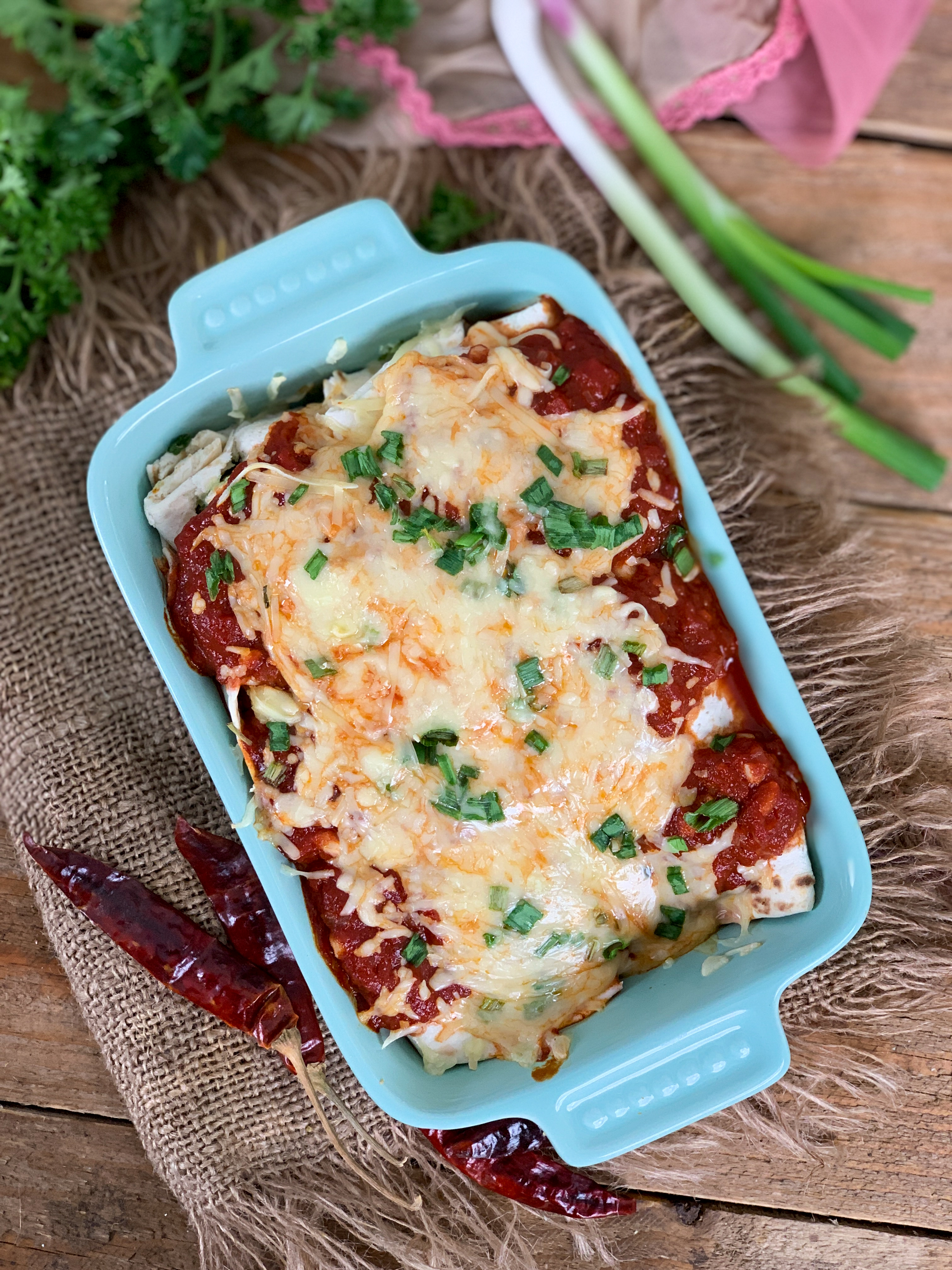 Cheesy Spinach Enchilada Recipe - Vegetarian Mexican Enchiladas.