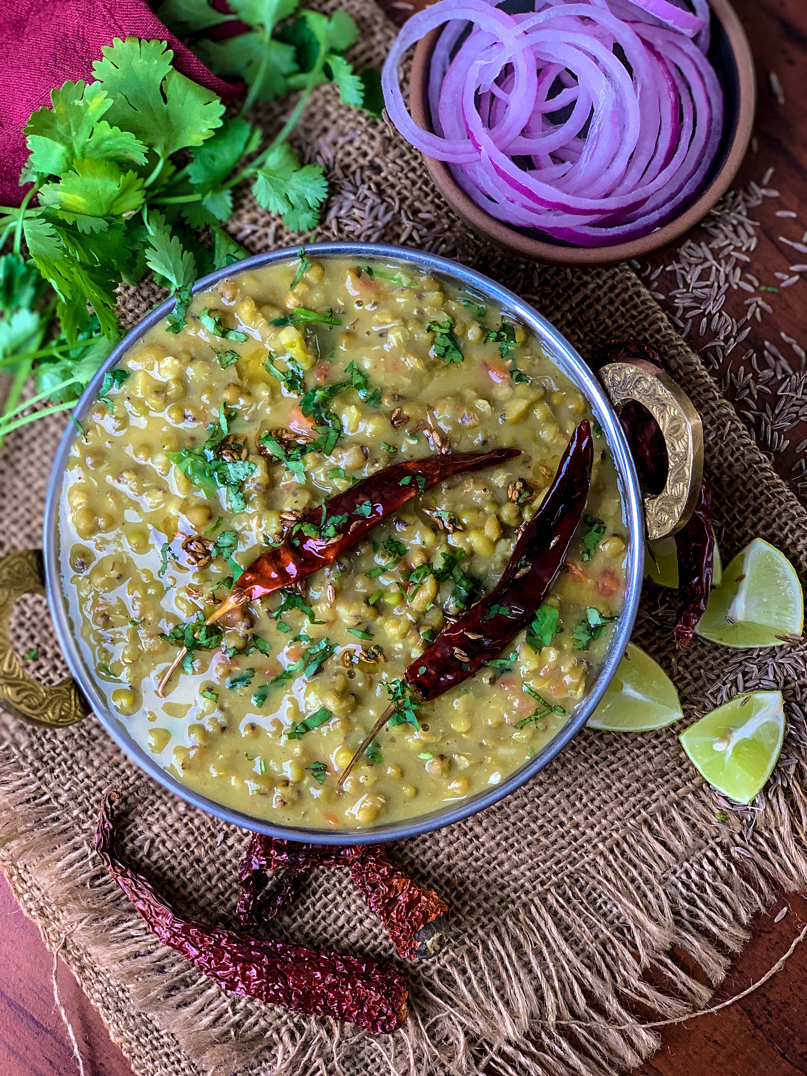 Dhaba Style Green Moong Dal Tadka Recipe