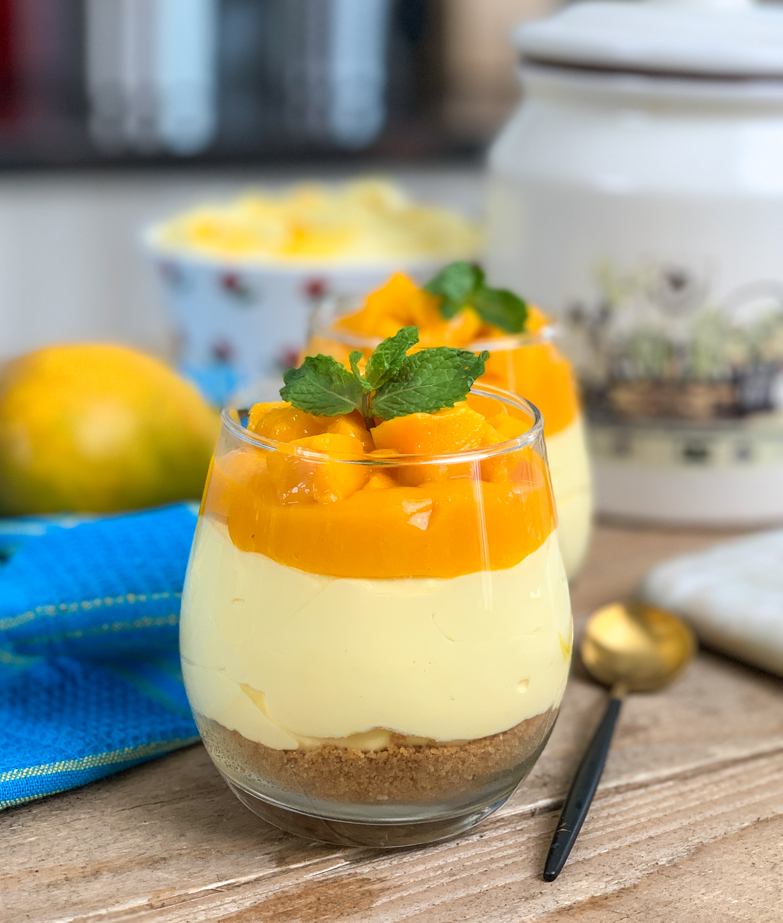 No Bake Eggless Mango Cheesecake Recipe by Archana's Kitchen