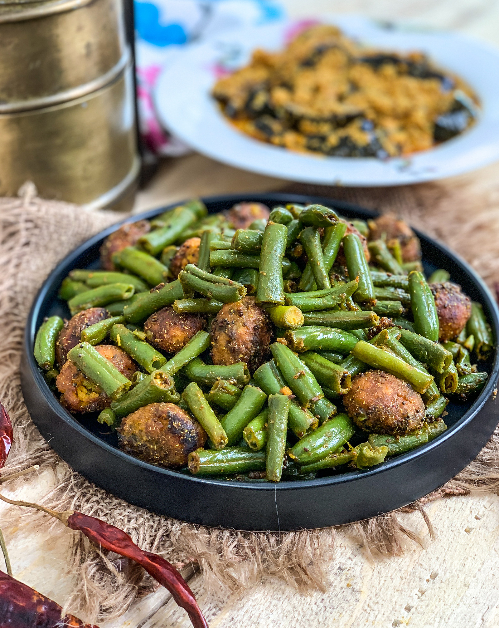 Fansi Muthia Nu Shaak Recipe - Green Beans With Gram Flour Dumplings