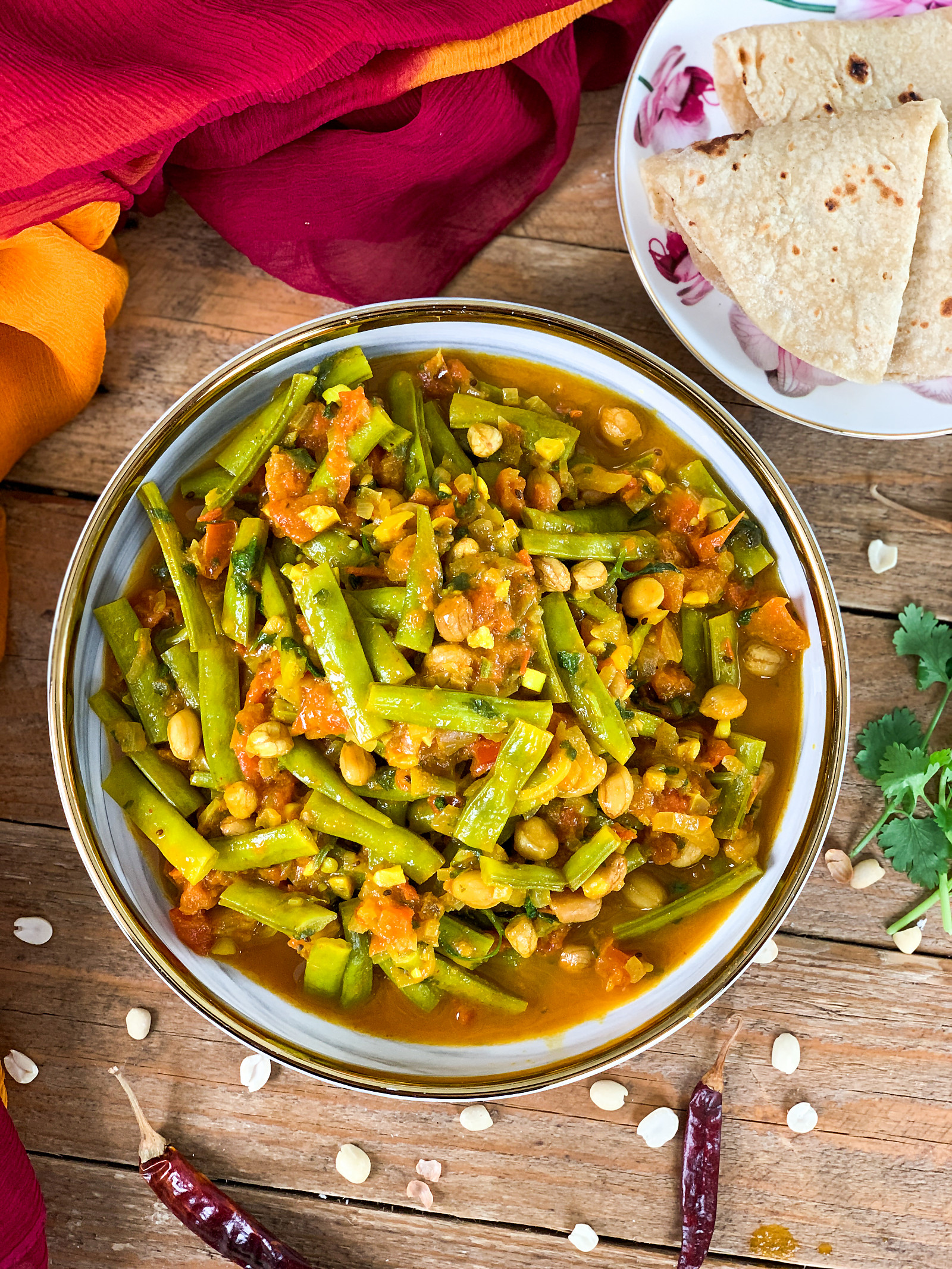 Gawar Phali Masala Sabzi Recipe - Cluster Beans Gravy Sabzi 