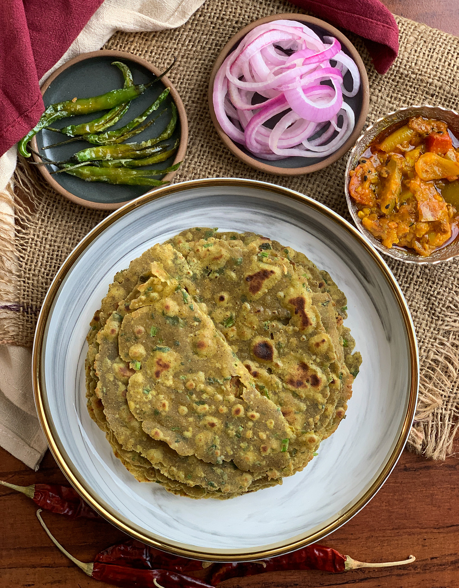 Gehu Bajra Thepla Recipe - Bajra Masala Paratha