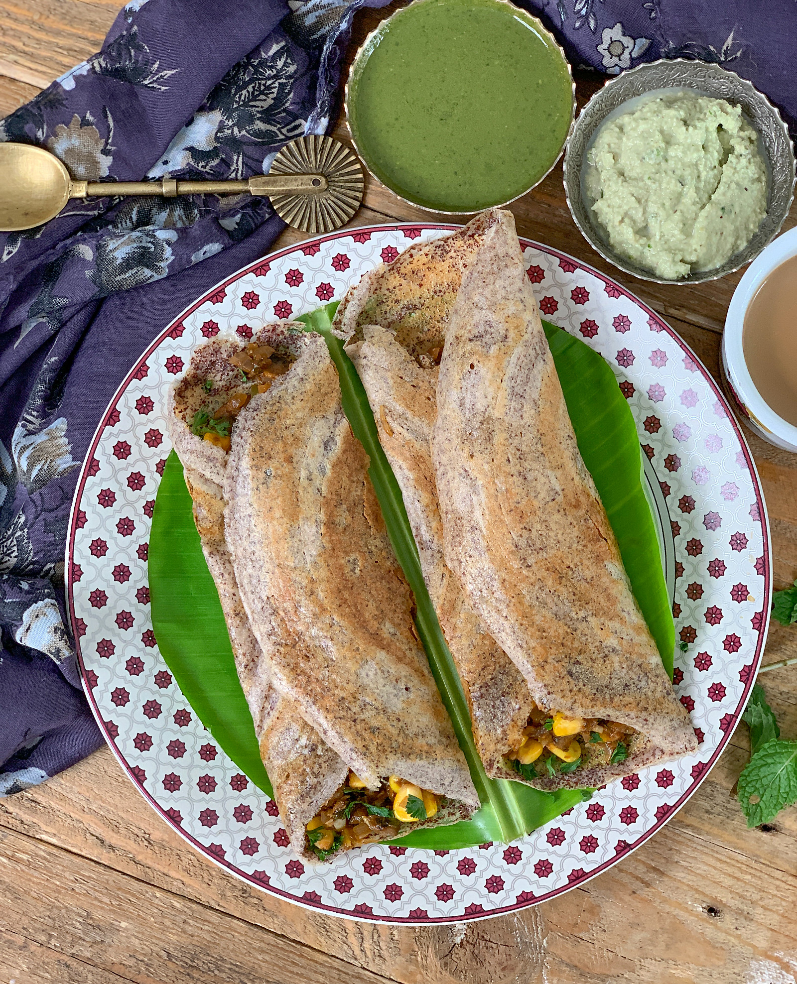 Mushroom Corn Masala Dosa Recipe Using Ragi Idli Dosa Batter