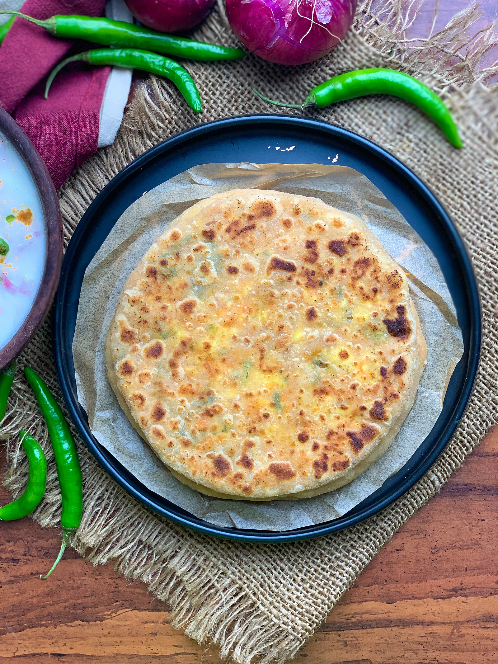 Paneer Carrot Stuffed Paratha Recipe