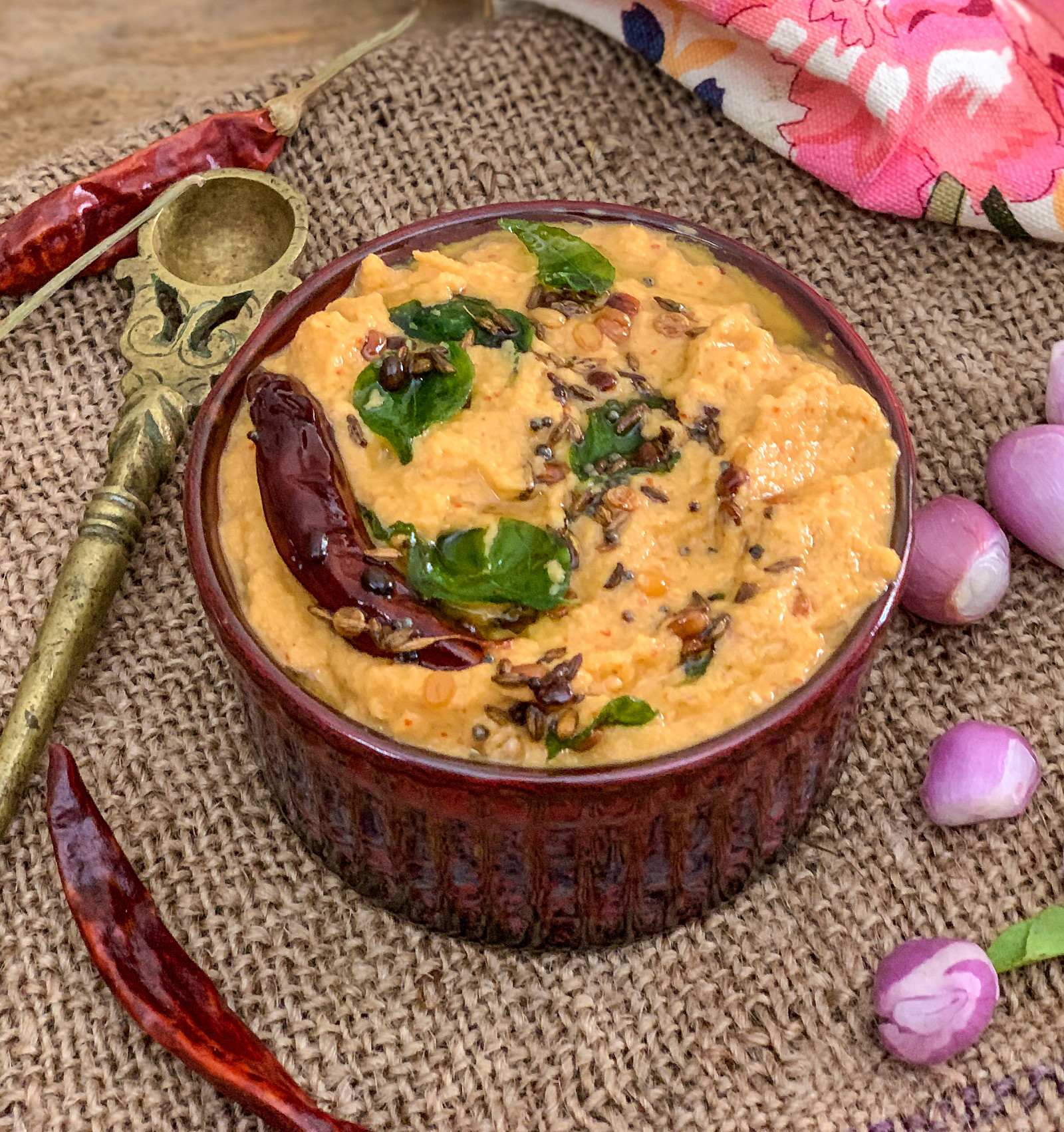 Red Chilli Coconut Chutney Recipe - South Indian Chutney