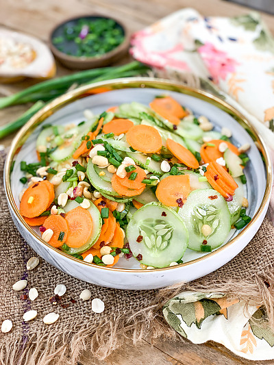 Thai Style Sweet And Sour Cucumber Carrot Salad Recipe By