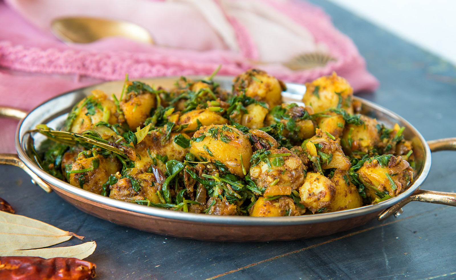 Aloo Methi Sabzi Recipe - Potato Fenugreek Leaves Sabzi