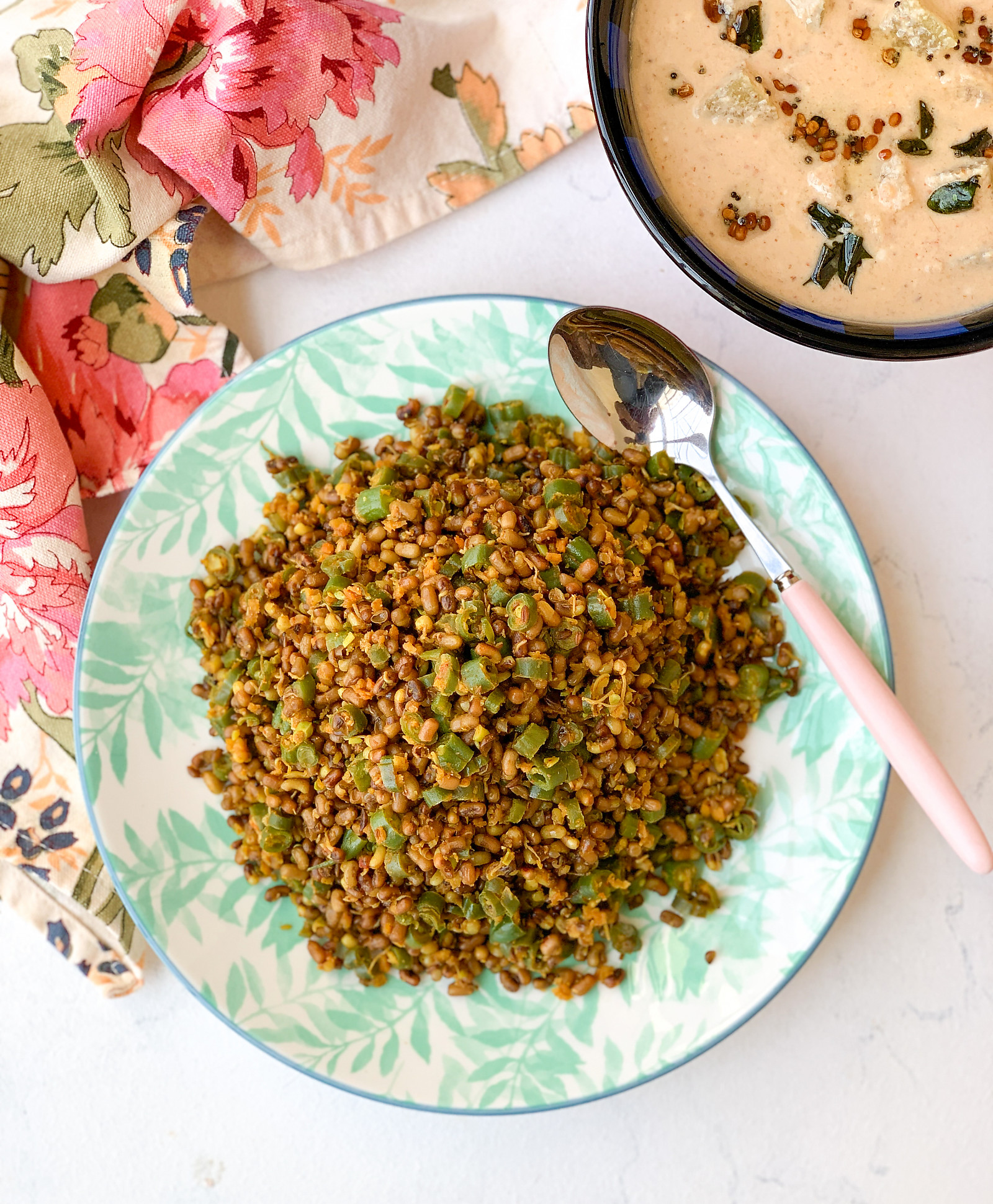 Beans Matki Bhaji Recipe - Green Beans Moth Beans Sabzi