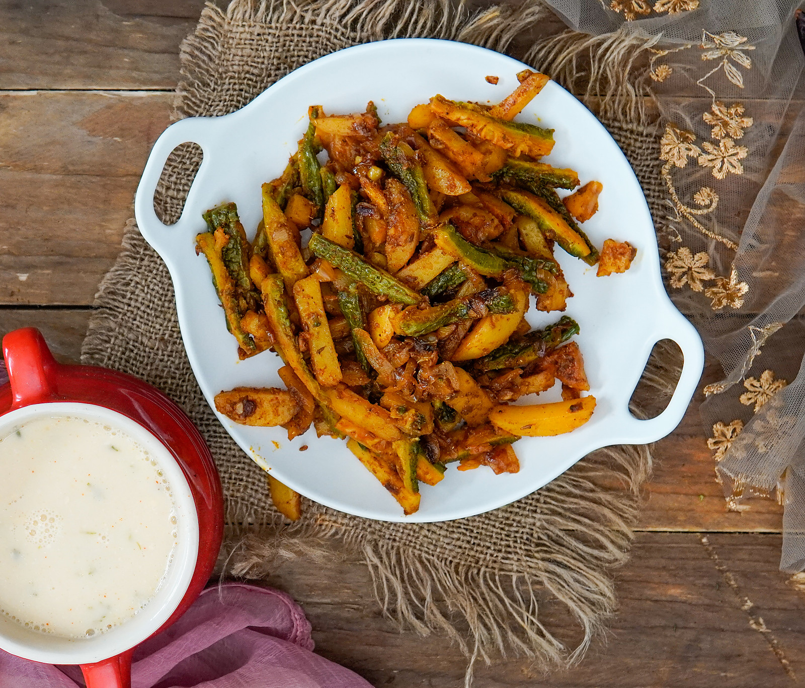 Bihari Karela Aloo Sabzi Recipe