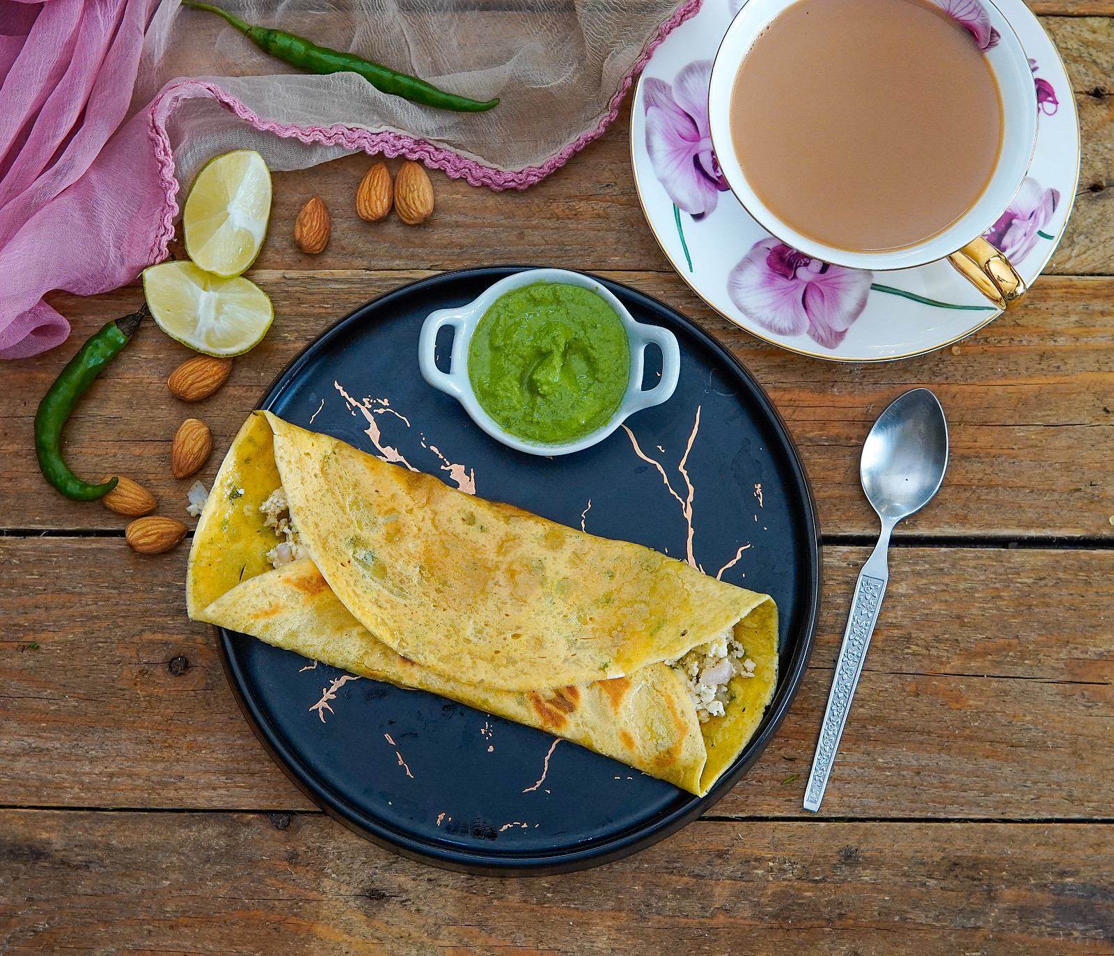 Besan Cheela Recipe Stuffed With Chatapa Paneer